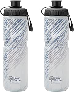 Polar Bottle 24 oz Sport Insulated Clean Cover Bottle 2-Pack Nimbus Storm/Charcoal