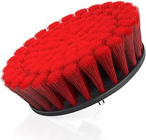 Hoover 6" Medium Bristle Cleaning Brush, for General Purpose Whole-Home Cleaning, Drill and ONEPWR Cordless Scrubber Compatible, AH86200, Red