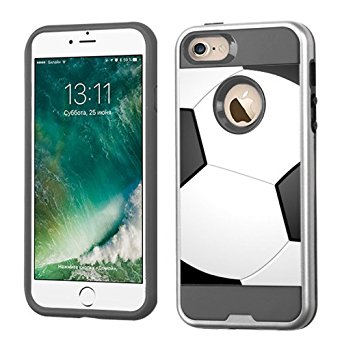 CorpCase iPhone 5 Case / iPhone 5S Case / iPhone SE Case - Soccer / Silver Mars Combo Case With Great Protection