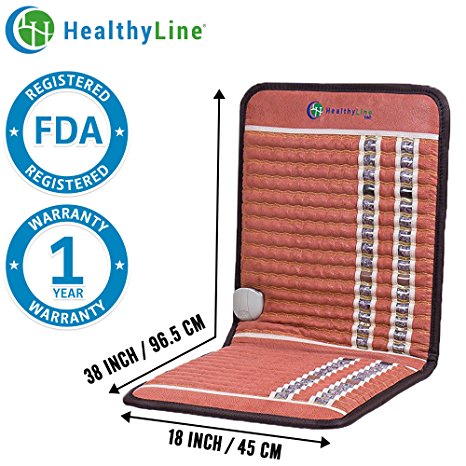 Far Infrared Amethyst Pad - 38" x 18" - Up to 25 Layers - FDA - Chronic Pain Relief, Arthritis - Negative Ion - PEMF - Bio Heat - FDA - Adjustable Temp - Hot Stone Therapy