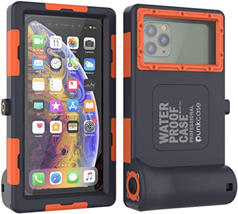 Punkcase Scuba Case Universal IPX8 Certified Waterproof Cover for Diving, Snorkelling & Snowboarding | Shutter Function | Turn Your Phone into The Ultimate Underwater Camera [Orange]