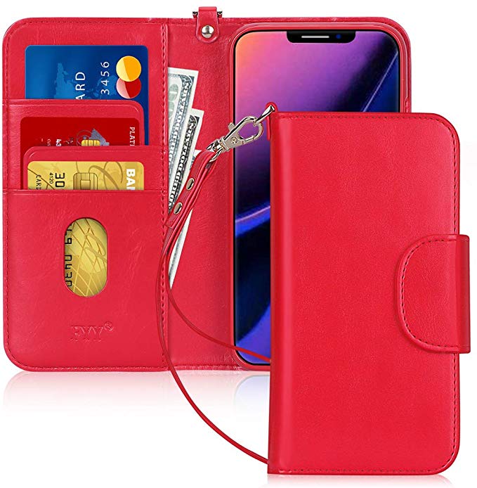 FYY Case for iPhone 11 Pro Max 6.5", [Kickstand Feature] Luxury PU Leather Wallet Case Flip Folio Cover with [Card Slots] and [Note Pockets] for Apple iPhone 11 Pro Max 6.5 inch Red