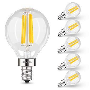 Albrillo E12 LED Light Bulbs, 40 Watt Candelabra Bulbs Equivalent, Daylight White 4000K Chandelier Bulbs, Decorate Candle Base Non-Dimmable, 6 Pack