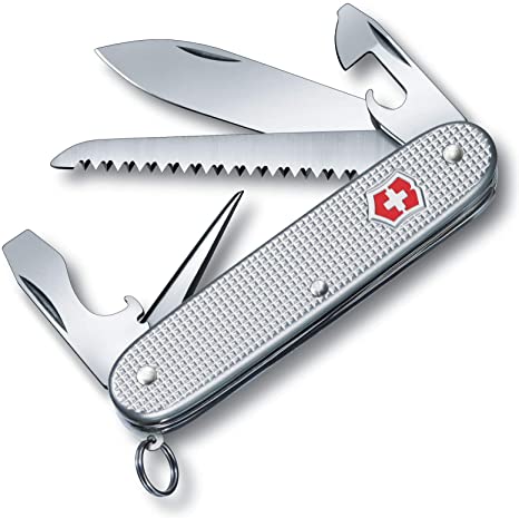 Victorinox 0.8241.26 Farmer Alox Swiss Army Knife, Silver, Medium/60 mm