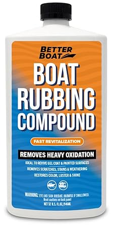 Marine Rubbing Compound Fiberglass Boat Buffing Compound for Boats Gel Coat Compound Fiberglass Restoration Heavy Paint Oxidation Remover Gelcoat Polishing Compound Step 1 Marine Buffing Compound