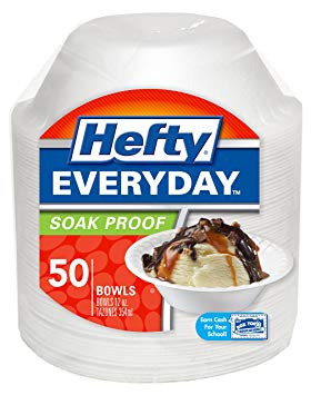 Hefty Everyday Foam Bowls (White, Soak Proof, 12 Ounce, 50 Count)