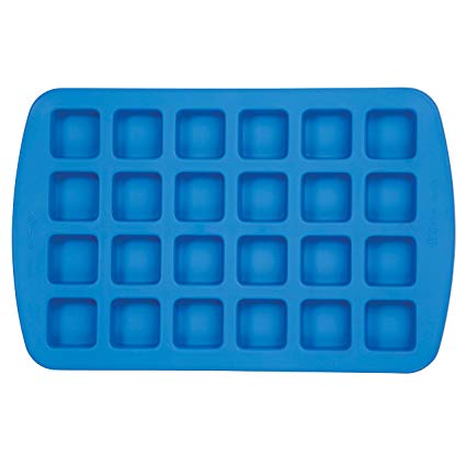 Wilton Easy-Flex Bite-Size Square Silicone Mold, 24-cavity for Ice Cubes, Baking and Candy