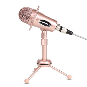 Condenser Microphone,SOONHUA Stereoscopic Sound Studio Recording Mic with Stand for Laptop/Singing/Podcasting/MSN/Skype