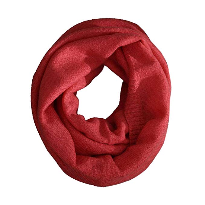 Sherry007 Women's Solid Wool Knitted Soft Comfy Winter Warm Circle Loop Infinity Scarf