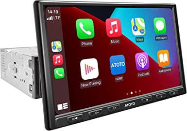 ATOTO F7 Pro Single-DIN Car Stereo Receiver- 8 inch CarPlay & Android Auto Receiver with Bluetooth, HD LRV(Live Rearview),Phone Mirroring,Quick Charge,USB/SD (up to 2TB Storage)