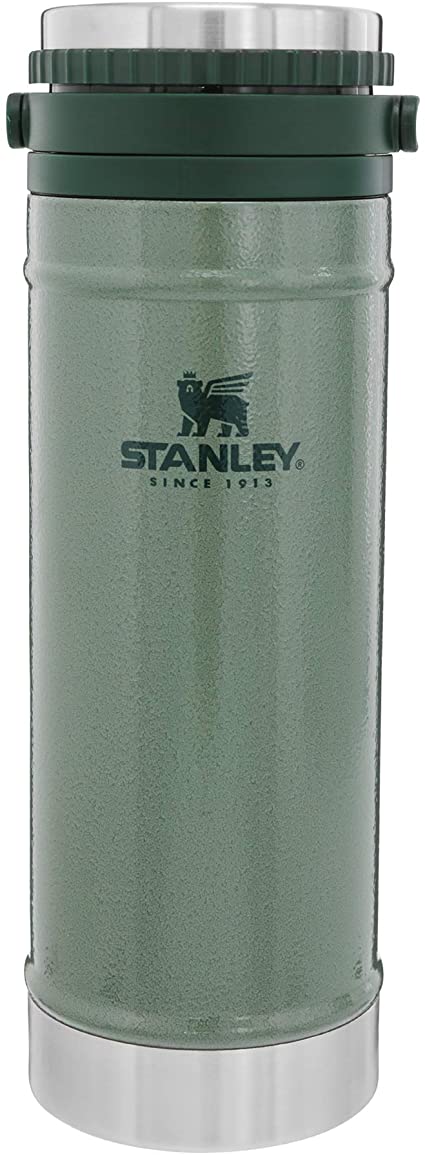 Stanley Classic Travel Press 16oz with Carry Loop, Stainless Steel French Press Coffee Maker, BPA Free Campfire Coffee Pot Heats up Tea or Soup, Great for Camping and Travel, Dishwasher Safe