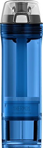 Thermos NSF/ANSI 53 Certified 22 Ounce Tritan Water Filtration Bottle, Blue