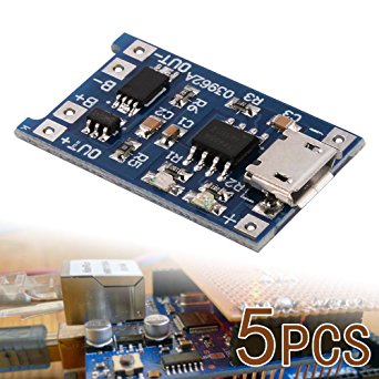 XCSOURCE 5 pcs 1A 5V Micro USB TP4056 Lithium Battery Power Charger Board Module TE420