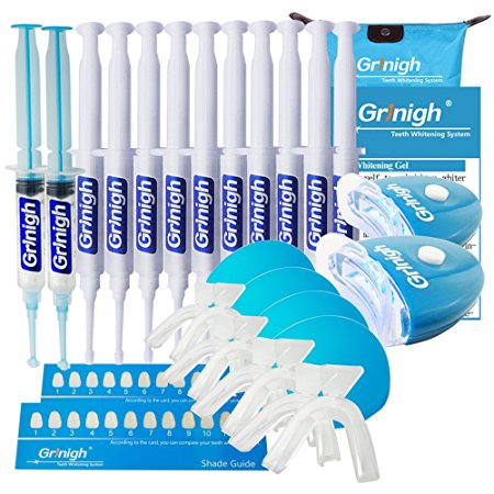 Grinigh Rejuvenation 2 Person Teeth Whitening Kit with Remineralization Gel | More Than 66 Treatments (33 Each) of Home Sensitive Strength Gel (Zero Peroxide)|