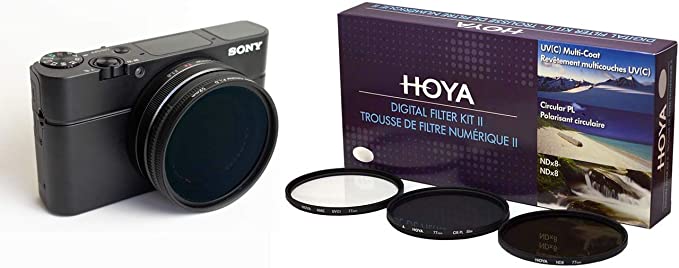Lensmate Quick-Change Filter Adapter Kit for Sony RX100 VII or RX100 VI   Hoya 52mm 3-Piece Digital Filter Kit with Case