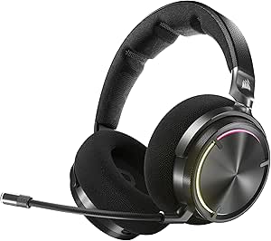 Corsair Virtuoso MAX Wireless Gaming Headset – Dolby Atmos, Active Noise Cancelling, Sonarworks SoundID, Simultaneous 2.4GHz Wireless & Bluetooth, 50mm Graphene Drivers, PC, Mac, PS5/PS4 – Carbon