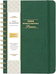 2025 Planner - JAN 2025 - DEC 2025, Planner 2025, 6.3" x 8.4", 2025 Planner Weekly And Monthly, Hardcover, 2025 Calendar Planner with Spiral Bound