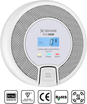 X-Sense 10-Year Life Carbon Monoxide Alarm Detector, Replaceable Battery Operated CO Alarm Detector with Digital Display, Conforms to EN 50291 Standard, CO03D