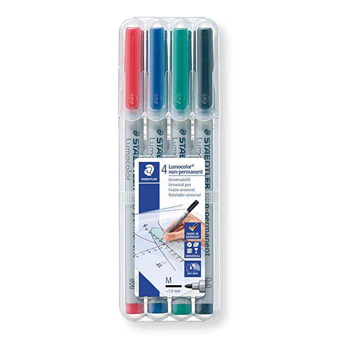 Staedtler Universal Pen Lumocolor Non-p M 4 Piece (315 WP4)