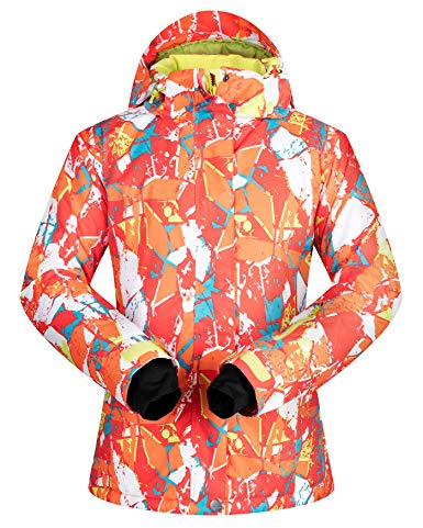 Women's Ski Jacket Outdoor Waterproof Windproof Coat Snowboard Mountain Rain Jacket Bright Colorful Print