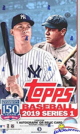 2019 Topps Series 1 MLB Baseball MASSIVE 24 Pack Factory Sealed HOBBY Box with 384 Cards & AUTOGRAPH or RELIC Card! Loaded with Rookies, Inserts & Parallel Cards! Always a Home Run! Brand New! WOWZZER