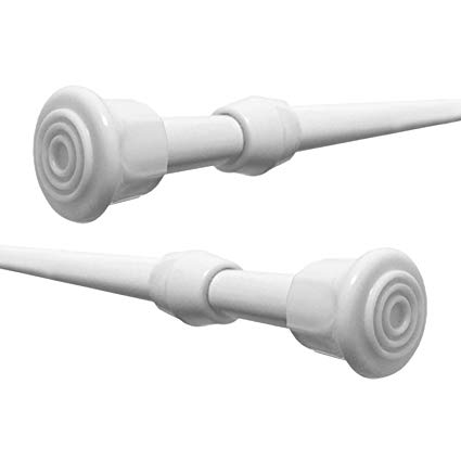 Tension Rods, WindBreath 16" by 28" Pack of 2 Spring Tension Rods Shower Adjustable Closet Rod, 22 Pounds Maximum Bearing Weight, White