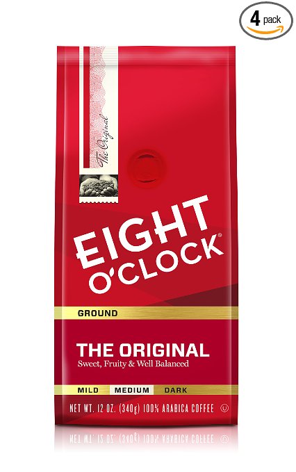 Eight O'Clock Coffee, Original Ground, 12-Ounce Bag (Pack of 4)