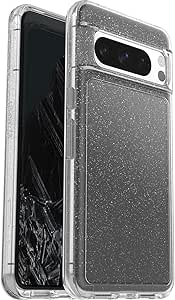 OtterBox Google Pixel 8 Pro Symmetry Series Clear Case - STARDUST (Clear/Glitter), ultra-sleek, wireless charging compatible, raised edges protect camera & screen