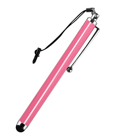 Stylus, amPen Capacitive Stylus Ultra-sensitive for iPad Air, iPad 2/3/4, iPad Pro, any iPhone, Nexus 5x/6P, Galaxy Tab E/Tab A/Tab 8, Galaxy S6/S6 Edge/S5/S4, With Lanyard, Pink, Non-Replaceable Tip