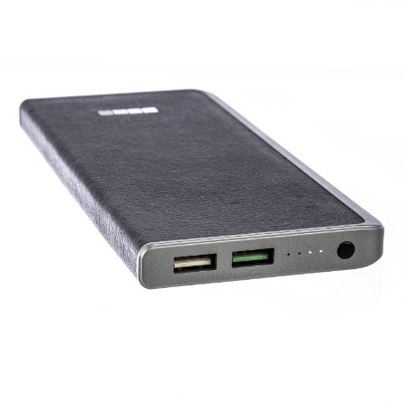 Interstep Ultra Slim Lithium Polymer (New Battery Technology) Portable Charger Power Bank 8000mah w QC 2.0 Black