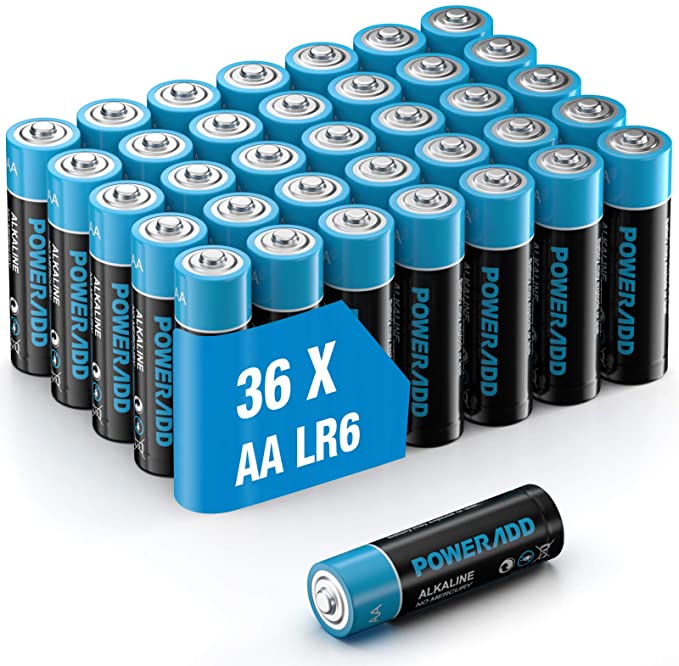 Poweradd AA Alkaline Batteries, All-Purpose Batteries for Household and Business - 36 Count