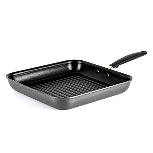 OXO CC002666-001 Good Grips Non-Stick Square Grill PAN, 11", Grillpan, Black