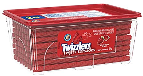TWIZZLERS Strawberry Licorice Twists Candy, 2kg Bulk Tub