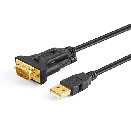 USB to RS232 Adapter with FTDI Chipset,CableCreation 10ft Gold Plated USB 2.0 to RS232 Male DB9 Serial Converter Cable for Cashier Register,Modem,Scanner,Industriual Machinery,CNC and Above,Black