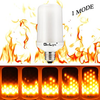 BetLight Flame Bulb- E26 Standard Base LED Flame Effect Light Bulbs,Fire Flickering Bulb for Christmas/ Outdoor Garden/ Hotel/ Bars/ Home Decoration (1Mode Flame Fire up)