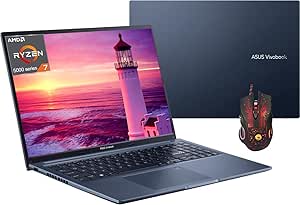 ASUS Vivobook 16 Laptop 2024 Newest, 16" FHD Display, AMD Ryzen 7 5800HS (8-core,up to 4.4GHz), 16GB RAM, 1TB SSD, AMD Radeon Graphics, WiFi 6, Chiclet Keyboard, Windows 11 Home, with Gaming Mouse