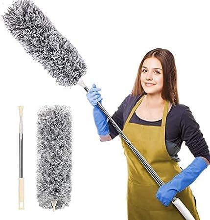 Softsoap Microfiber Feather Duster Bendable & Extendable Fan Cleaning Duster with 100 inches Expandable Pole Handle Softsoap Washable Duster for High Ceiling Fans, Furniture (Stander)