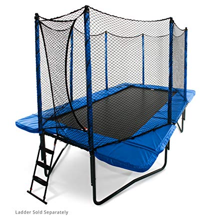 JumpSport 10'x17' StagedBounce | Includes Rectangular Trampoline, Safety Enclosure, and 108 High Performance Springs | Exclusive Spring Technology for Performance and Safety