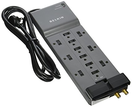 Belkin 12-Outlet Home Theater Surge Protector with 8-Foot cord, AS21200-08