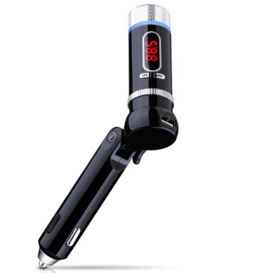 Mpow Upgraded Streambot Z In-Car Wireless Bluetooth FM Transmitter with Calling Music Control