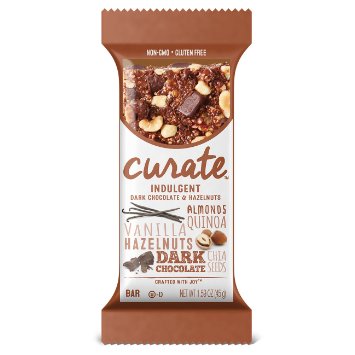Curate Gluten-Free Snack Bars, Indulgent Dark Chocolate & Hazelnuts, 1.59 oz, 12 count