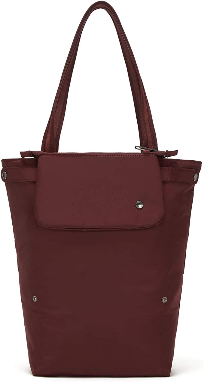 Pacsafe Women's Citysafe CX Anti Theft Packable Vertical Tote, Merlot