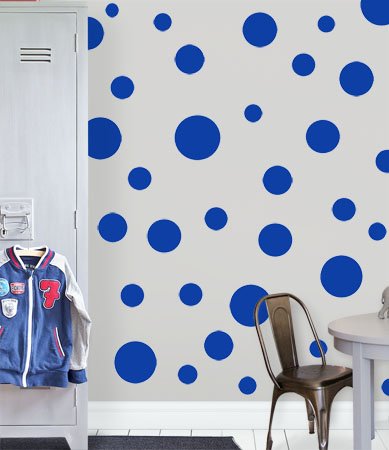 Create-A-Mural Polka Dot Wall Stickers, Wall Decor Stickers, Wall Dots, Vinyl Circle Room Dot Decals (Blue)