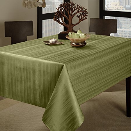 Benson Mills Flow Heavy Weight "Spillproof" 52-Inch by 70-Inch Fabric Tablecloth, Sage