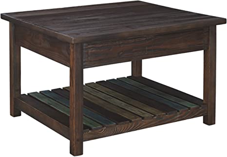 Signature Design by Ashley - Mestler Lift Top Coffee Table, Rustic Brown