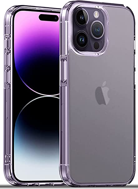 AmazonBasics Ultra Hybrid Matte Camera Protection Back Cover Case for iPhone 14 Pro Max - Translucent Matte