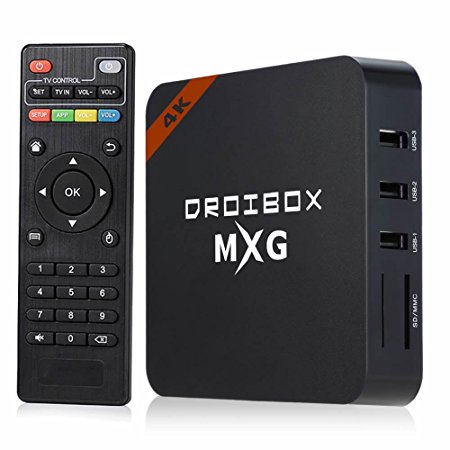 JUSTOP® MXG 4K Android 6.0 TV Box Ultra HD Smart TV Player Quad Core Amlogic S905X Built-in 802.11n WI-FI (MXG)