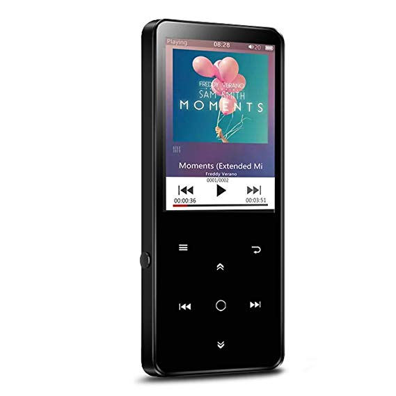 CFZC 16GB 2.4 Inch TFT Color Screen MP3 Player with Bluetooth Portable High Sound Quality Loseless Music Player with Speaker FM Radio Voice Recorder E-books Support SD Card Up to 64GB (Black)