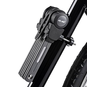 Bike Lock Folding Steel Joints - Via Velo Bike Lock with High Security Hardened Steel Metal, Great Bike Safety Tool