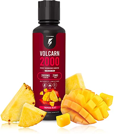 Inno Supps Volcarn 2000 - Thermogenic Liquid L-Carnitine Fat Burner, Boost Metabolism & Energy, Caffeine Free, No Artificial Sweenteners, Weight Loss - 32 Servings (Tropical Blast)